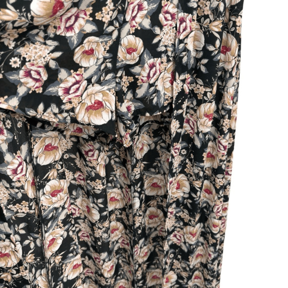 Altar'd State Floral Long Sleeve Chiffon Walk-Through Maxi Romper Multi Small - Picture 9 of 13
